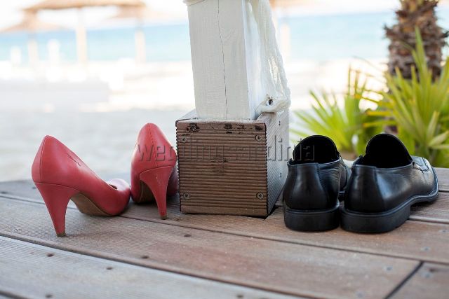 A colourful beach wedding!